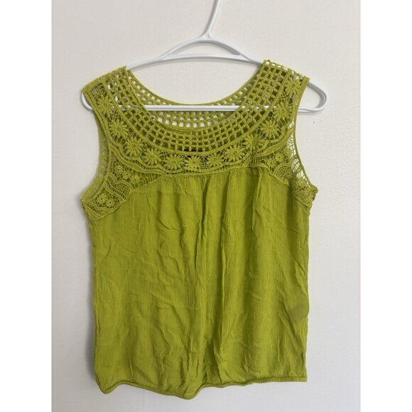 Max Edition Women Top Size Medium green Sleeveless Blouse Shirt Casual Work wear - Picture 2 of 8